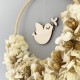 Couronne murale FAUSTINE en fleurs séchées Hortensia et houblon avec suspension Esprit-saint - Cadeaux de Baptême fille et ga...