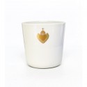 Timbale blanche en porcelaine demi-emaillée Sacré-Cœur