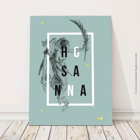 Grande Affiche Hosanna Ange et rameau d'olivier - 29,7 x 42 cm - Affiches religieuses papeterie religieuse Godsavetheking