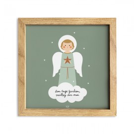 Cadre Saint Ange gardien veillez sur moi - 20 x 20 cm
