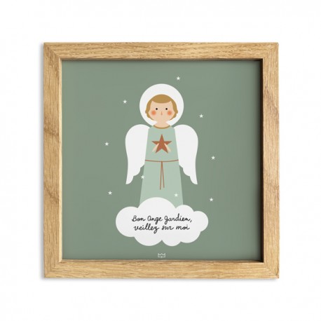 Cadre Saint Ange gardien veillez sur moi - 20 x 20 cm - Cadres religieux objets religieux God save the king