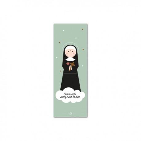 Marque-Page Sainte Rita avec sa prière au dos - 5 x 14 cm - Signets religieux papeterie religieuse Godsavetheking