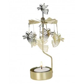 ♥ Bougeoir carrousel avec Anges volants dorés