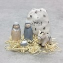 ♥ Crèche de Noël avec la Sainte Famille en Bois