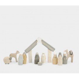 Crèche de Noël en bois naturel - Nouveautés Godsavetheking