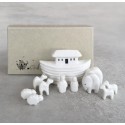 ♥ Mini Arche de Noé en porcelaine avec 10 personnages