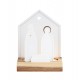 Bougeoir Crèche de Noël en porcelaine et bois