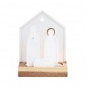 ♥ Bougeoir Crèche de Noël en porcelaine et bois