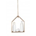♥ Suspension Crèche de Noël en porcelaine et bois