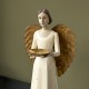 Statue d'Ange crème Porte-Bougie Ailes Dorées - 36 cm