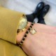 Bracelet perles d'agate noire et croix arrondie - Bracelets religieux femme Godsavetheking
