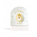 Grande boule à neige Jésus Divin Enfant paillettes dorées | Fabrication Artisanale Française