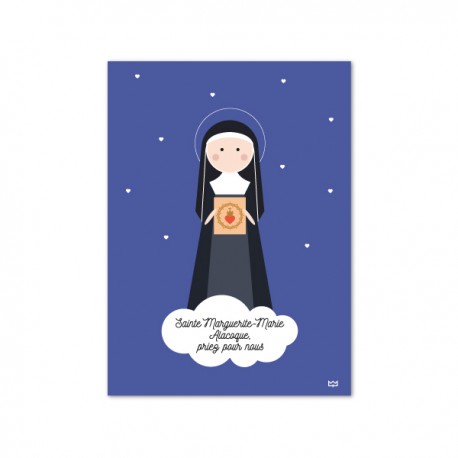 Carte Sainte Marguerite Marie Alacoque, messagère du Coeur de Jésus - Images et cartes religieuses papeterie religieuse Godsa...