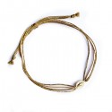 Bracelet médaille Vierge Marie plaqué or avec ses fils dorés et ocre - Taille réglable