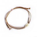 Bracelet médaille Vierge Marie plaqué or avec ses fils dorés et rose - Taille réglable