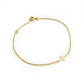 Bracelet chaîne avec croix en plaqué or - Bracelets religieux femme Godsavetheking