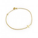 Bracelet chaîne avec croix en plaqué or