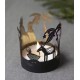 ♥ 4 bougeoirs de l'Avent - Crèche de Noël en métal noir (grande version)