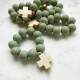 Dizainier artisanal en perles de bois - Chapelet en bois objets religieux God save the king