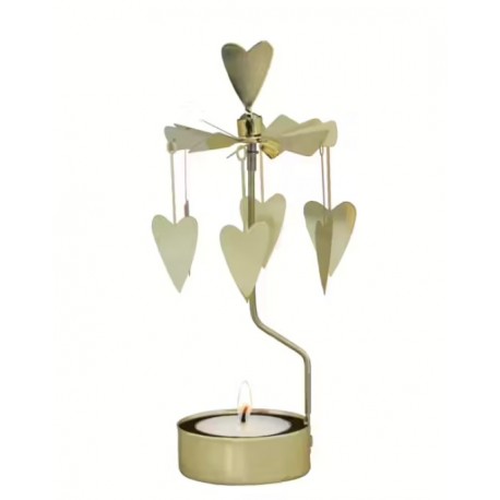 ♥ Bougeoir carrousel Cœurs dorés