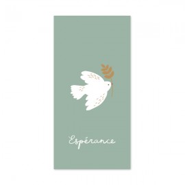 Signet religieux vert Esprit -Saint et son rameau d'espérance - Signets religieux papeterie religieuse Godsavetheking