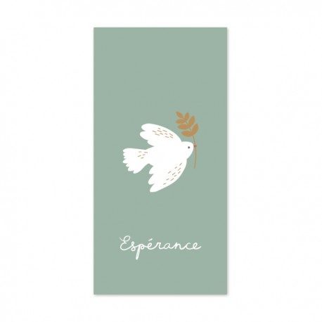 Signet religieux vert Esprit -Saint et son rameau d'espérance - Signets religieux papeterie religieuse Godsavetheking