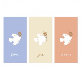 Lot de 3 signets Paix Joie et Amour avec l'Esprit Saint - Signets religieux papeterie religieuse Godsavetheking