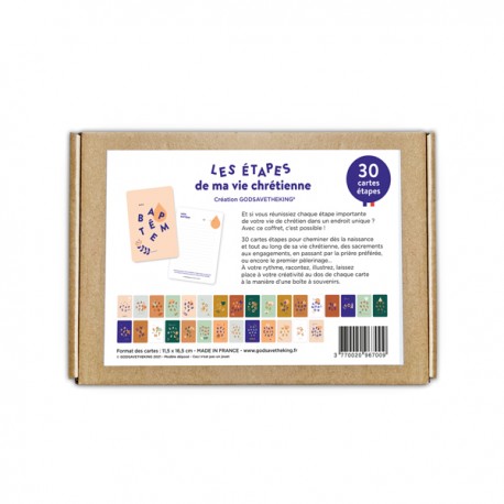 Coffret 30 cartes étapes de la vie chrétienne - Livres, coloriages et Activités papeterie religieuse Godsavetheking