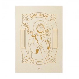 Carte Saint Joseph, priez pour nous – 10 x 14 cm - Images et cartes religieuses papeterie religieuse Godsavetheking