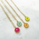 ♥ Collier avec pendentif coloré et croix dorée