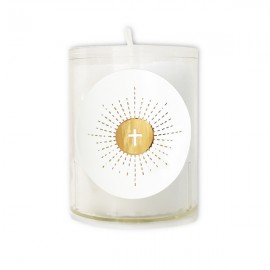 Bougie veilleuse Communion en or - durée 20 heures - Bougies neuvaine ou veilleuse objets religieux God save the king
