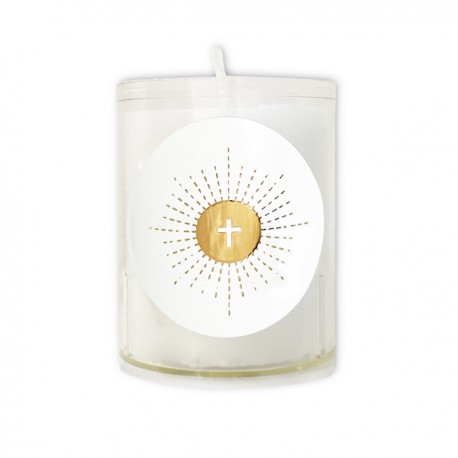 Bougie veilleuse Communion en or - durée 20 heures - Bougies neuvaine ou veilleuse objets religieux God save the king