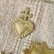 ♥ Clou décoratif laiton doré Sacré-Cœur croix
