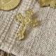 ♥ Clou décoratif laiton doré Croix cœur