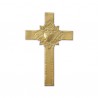 ♥ Croix murale Cœur laiton doré - 10 cm