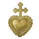 ♥ Croix murale Cœur laiton doré - 10 cm