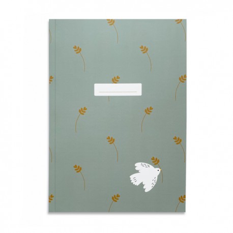 Carnet Esprit Saint – Bleu gris & rameau d’olivier doré – 14,8 x 21 cm, 80 pages - Carnets et bloc notes papeterie religieuse...
