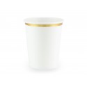 Gobelets jetables blancs et dorés en carton doré 26 cl - Lot de 6
