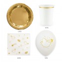 Pack 12 personnes de vaisselle jetable idéal pour un Baptême, Communion, Profession de foi ou Confirmation