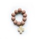 Dizainier artisanal en perles de bois terracotta et croix en bois - Fabrication française - Chapelet et dizainiers en bois ob...