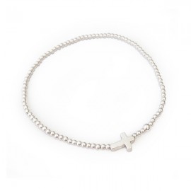 Bracelet croix et perles en argent 925 - Bracelets religieux femme Godsavetheking
