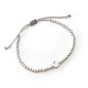 Bracelet Esprit-Saint et perles en argent 925 - fil gris réglable - Bracelets religieux femme Godsavetheking