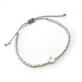 Bracelet Esprit-Saint et perles en argent 925 - fil gris réglable - Bracelets religieux femme Godsavetheking