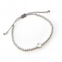 Bracelet Esprit-Saint et perles en argent 925 - fil gris réglable
