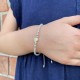 Bracelet Esprit-Saint et perles en argent 925 - fil gris réglable - Bracelets religieux femme Godsavetheking