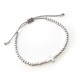 Bracelet Croix et perles en argent 925 - Fil gris réglable - Bracelets religieux femme Godsavetheking