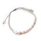 Bracelet Croix en Argent 925 & Perles naturelles de Rhodochrosite - Taille réglable - Bracelets religieux femme Godsavetheking