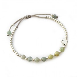 Bracelet Esprit-Saint en Argent 925 & Perles naturelles de Chrysocole - Taille réglable