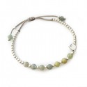 Bracelet Esprit-Saint en Argent 925 & Perles naturelles de Chrysocole - Taille réglable