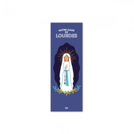 Marque-Page Notre-Dame de Lourdes avec sa prière au dos - 5 x 14 cm - Signets religieux papeterie religieuse Godsavetheking